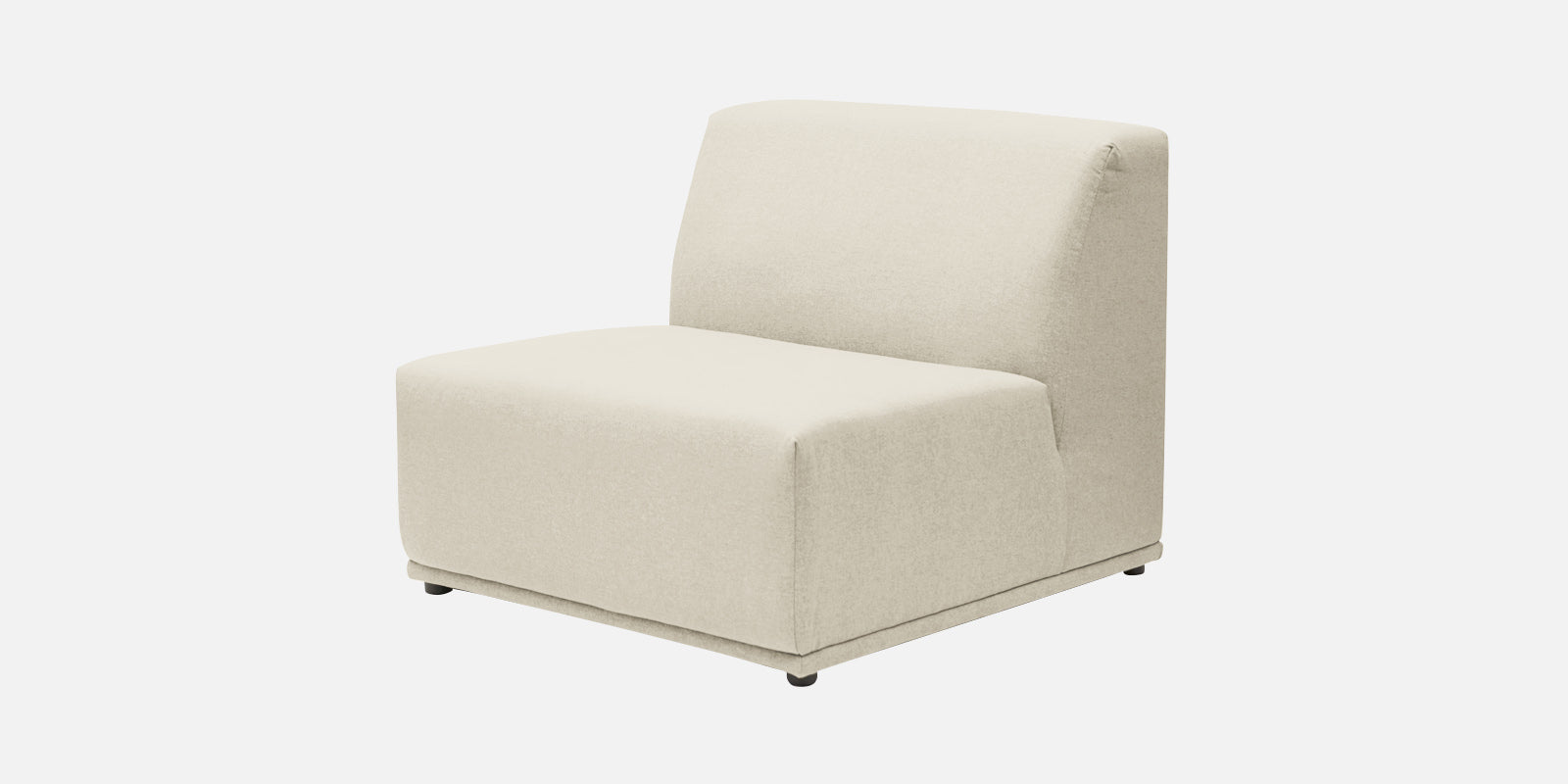 Adam Fabric LHS Sectional Sofa (3+Ottoman Lounger) In Ivory Cream Colour - Febonic Living