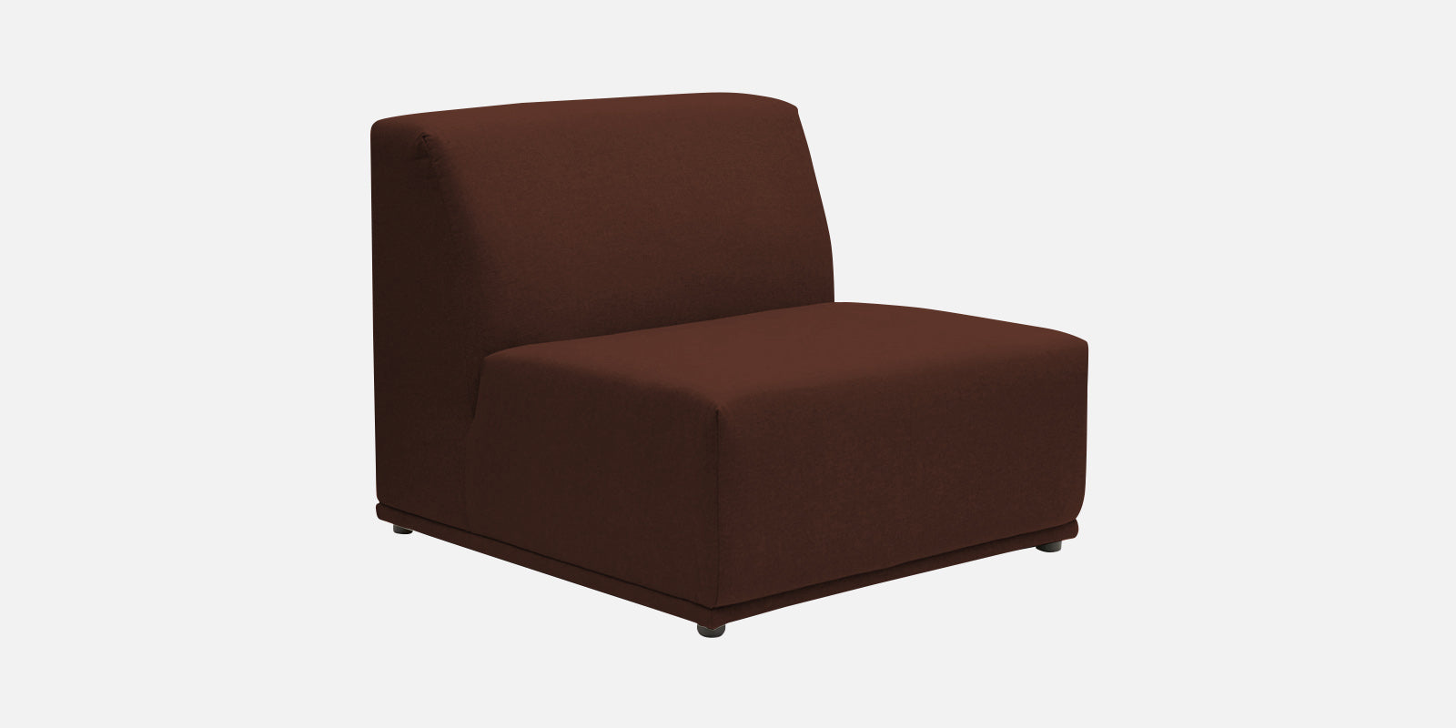 Adam Fabric RHS Sectional Sofa (3+Ottoman Lounger) In Coffee Brown Colour - Febonic Living
