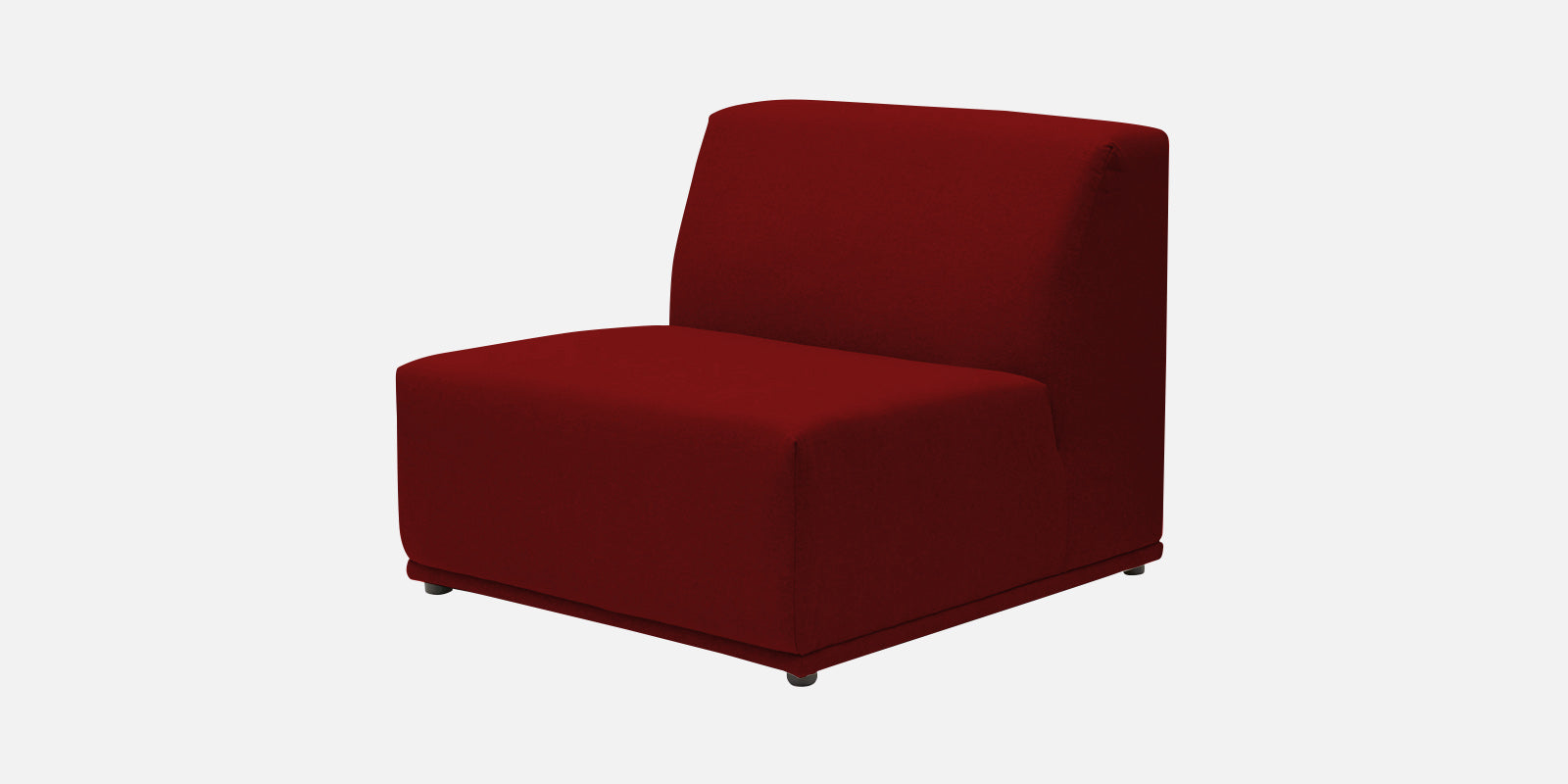 Adam Fabric LHS Sectional Sofa (3+Ottoman Lounger) In Blood Maroon Colour - Febonic Living