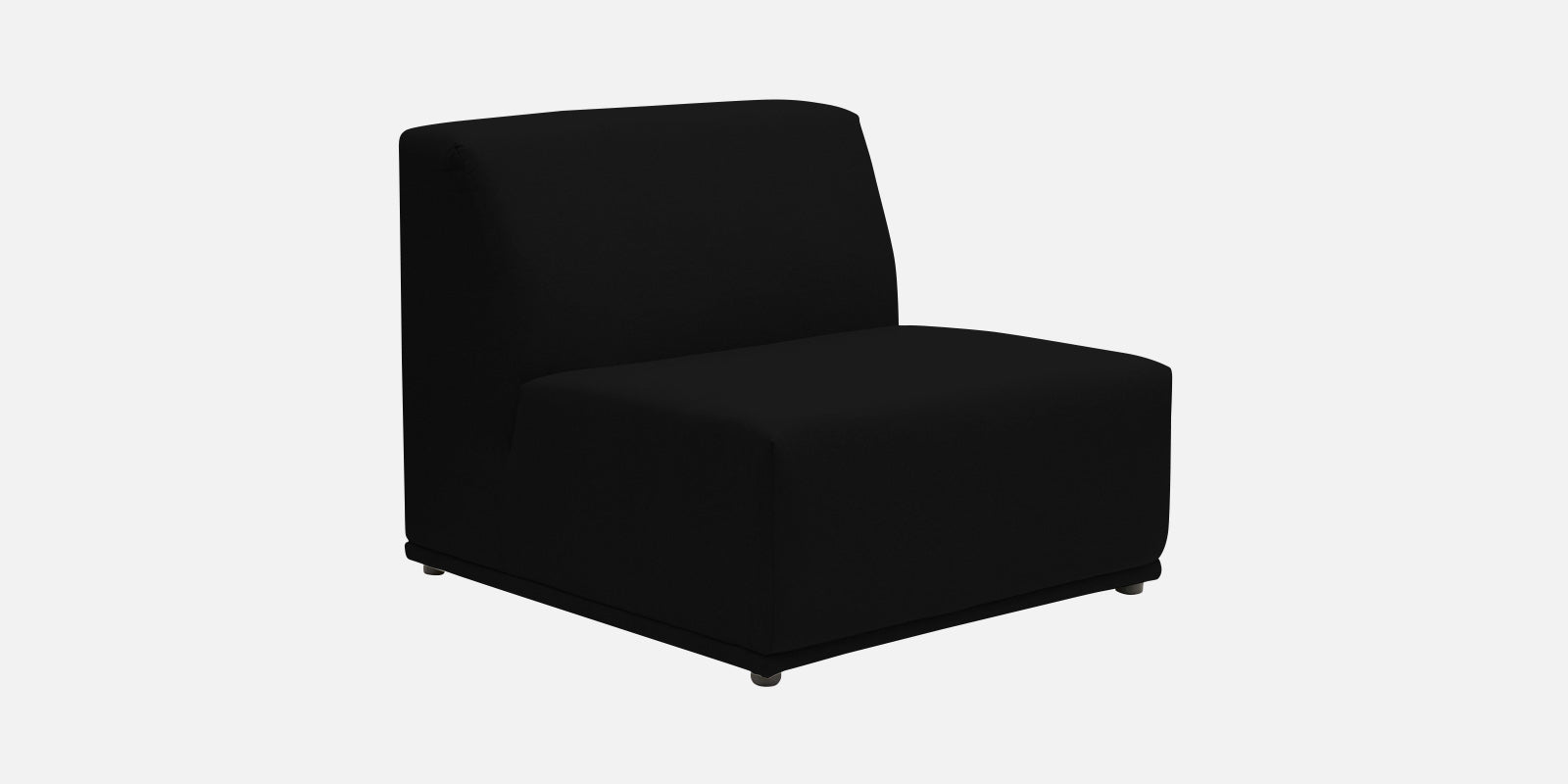 Adam Fabric RHS Sectional Sofa (3+Ottoman Lounger) In Zed Black Colour - Febonic Living