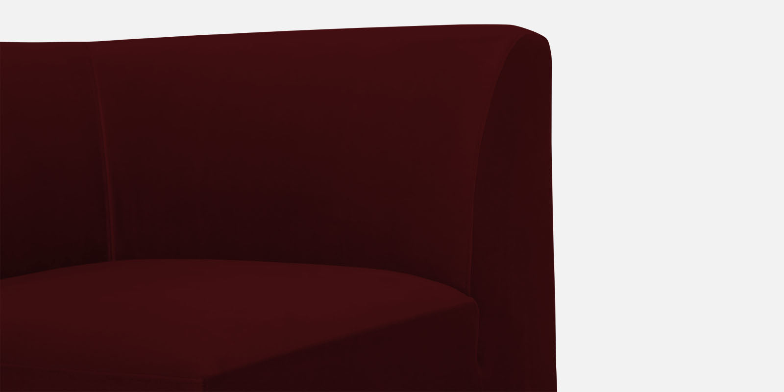 Bufa Velvet RHS Sectional Sofa In Dark Maroon Colour With Ottoman - Febonic Living