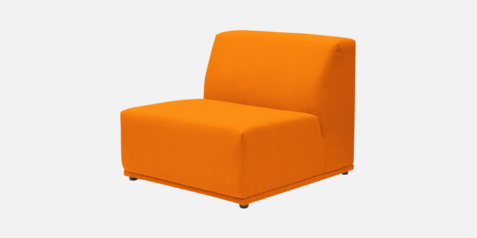 Adam Fabric LHS Sectional Sofa (3+Ottoman Lounger) In Vivid Orange Colour - Febonic Living
