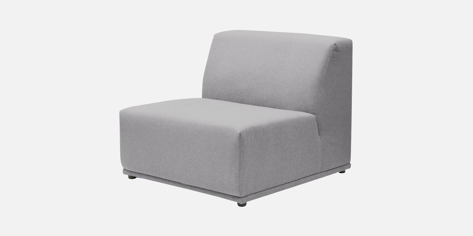 Adam Fabric LHS Sectional Sofa (3+Ottoman Lounger) In Lit Grey Colour - Febonic Living