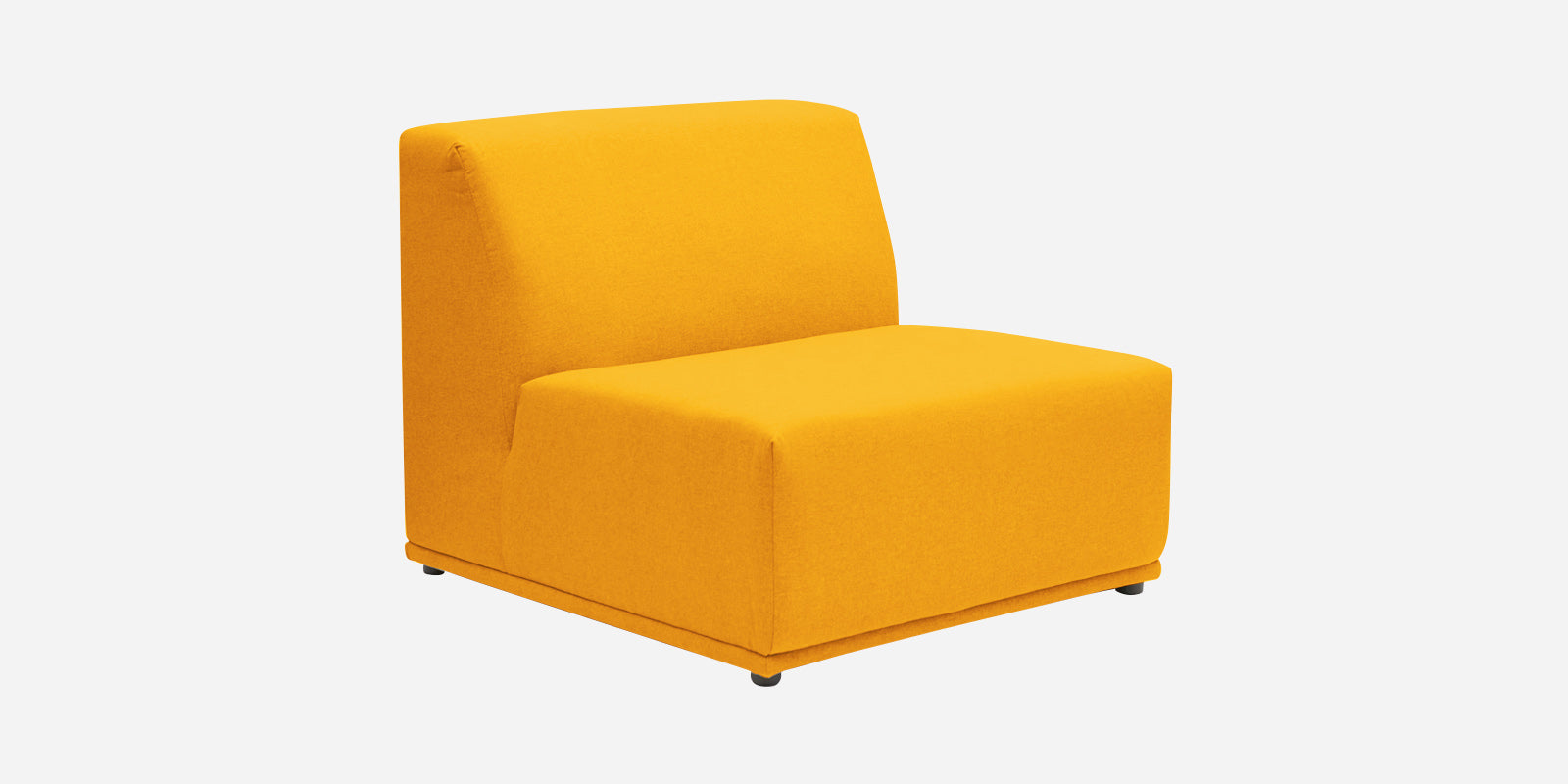 Adam Fabric RHS Sectional Sofa (3+Ottoman Lounger) In Bold Yellow Colour - Febonic Living