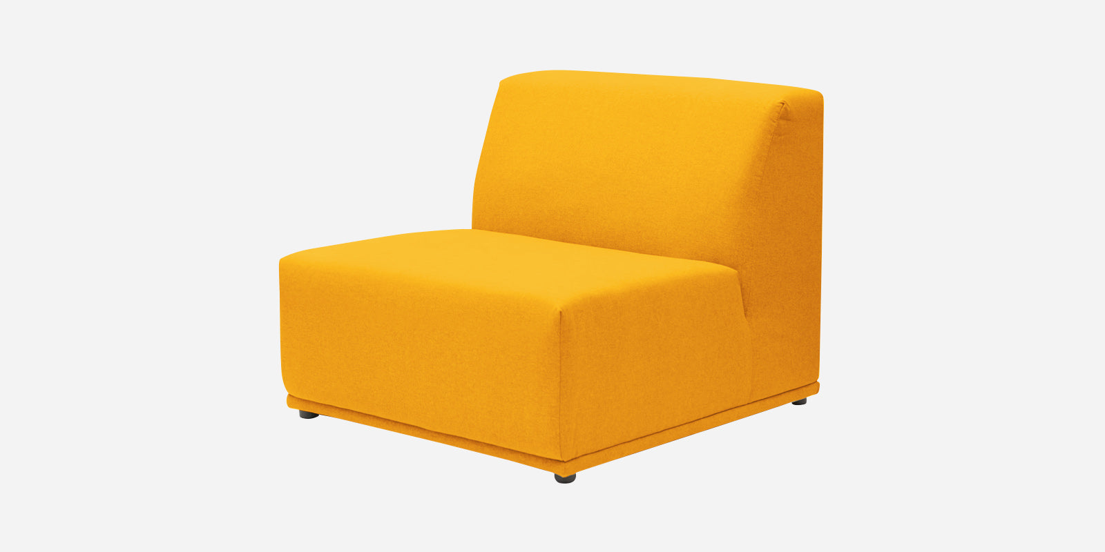 Adam Fabric LHS Sectional Sofa (3+Ottoman Lounger) In Bold Yellow Colour - Febonic Living