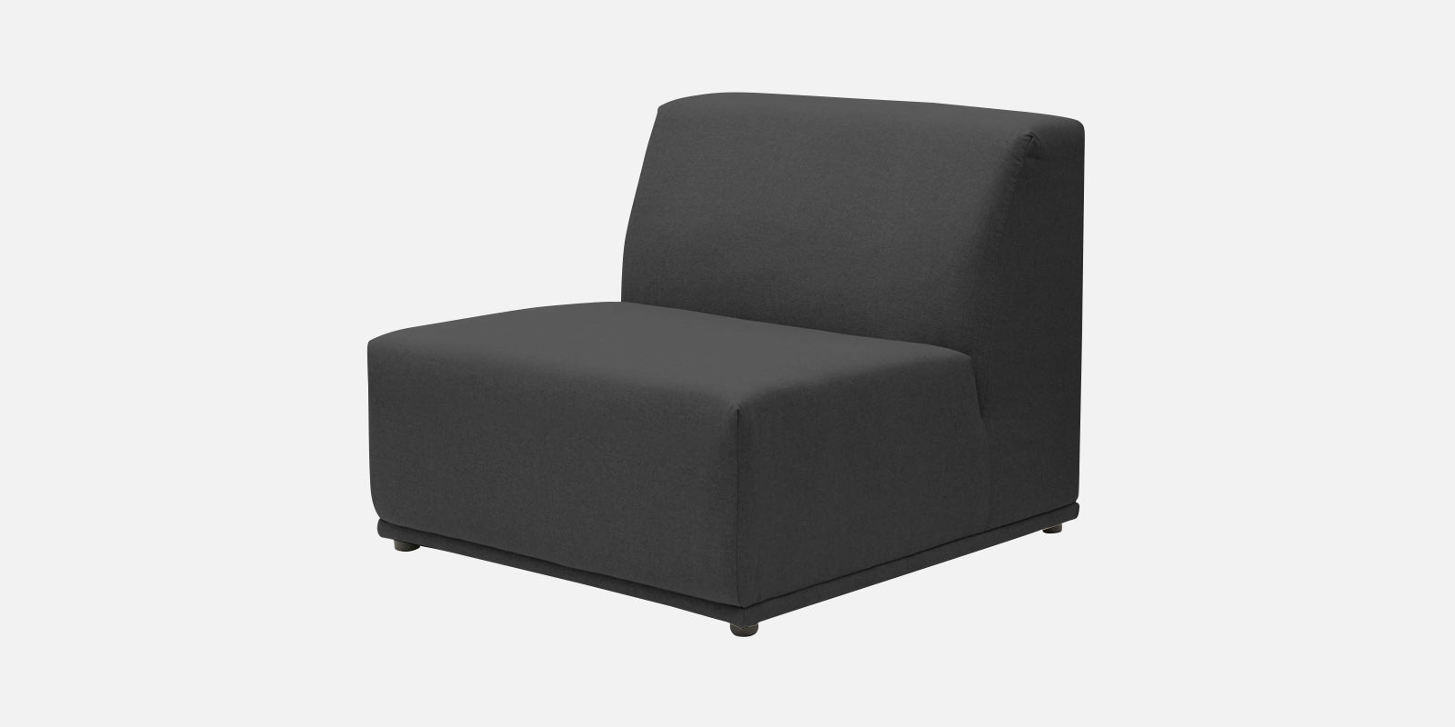 Adam Fabric LHS Sectional Sofa (3+Ottoman Lounger) In Charcoal Grey Colour - Febonic Living