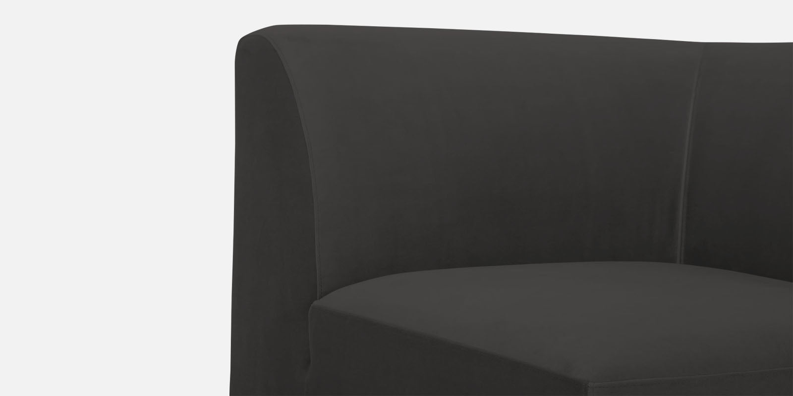 Bufa Velvet LHS Sectional Sofa In Hory Grey Colour With Ottoman - Febonic Living