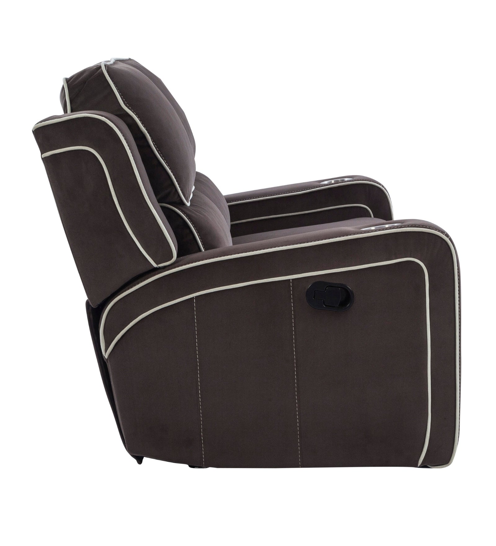 Wave Velvet 2 Seater Motorized Recliner In Mocha Brown Colour - Febonic Living