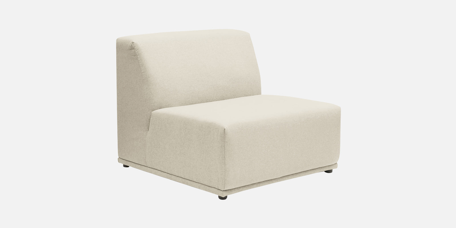 Adam Fabric RHS Sectional Sofa (3+Ottoman Lounger) In Ivory Cream Colour - Febonic Living