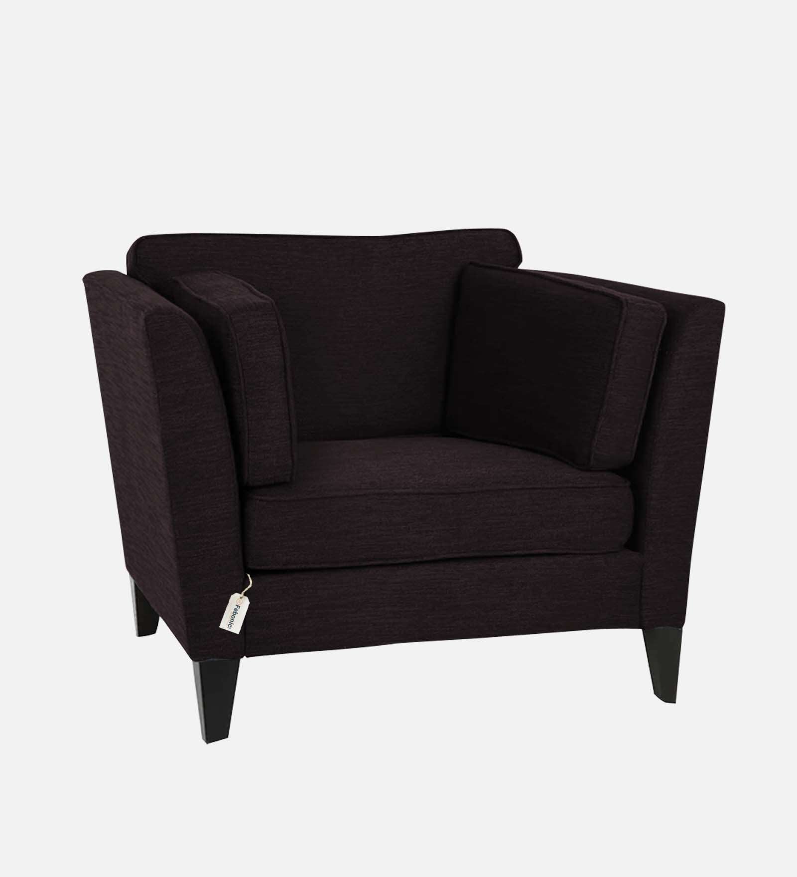 Nigar Fabric 1 Seater Sofa In  Cara Brown Colour - Febonic Living