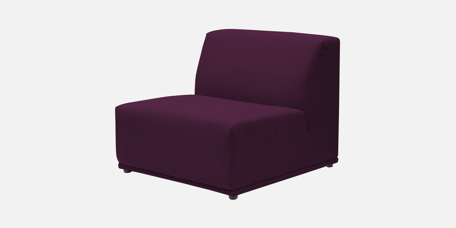 Adam Fabric LHS Sectional Sofa (3+Ottoman Lounger) In Greek Purple Colour - Febonic Living