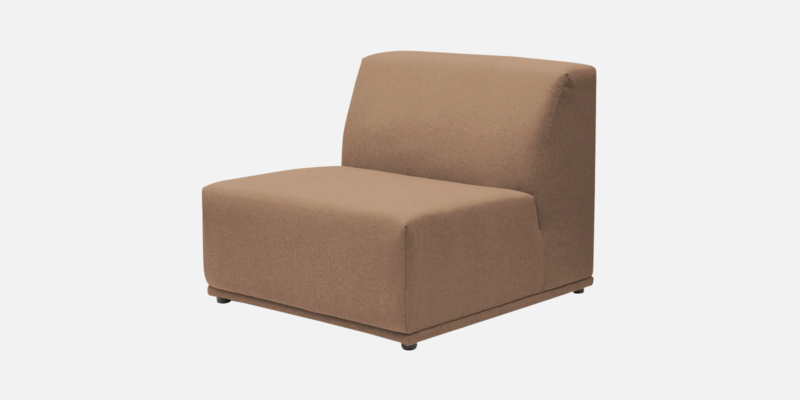 Adam Fabric LHS Sectional Sofa (3+Ottoman Lounger) In Cookie Beige Colour - Febonic Living