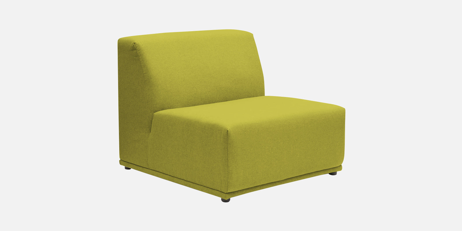 Adam Fabric RHS Sectional Sofa (3+Ottoman Lounger) In Parrot Green Colour - Febonic Living