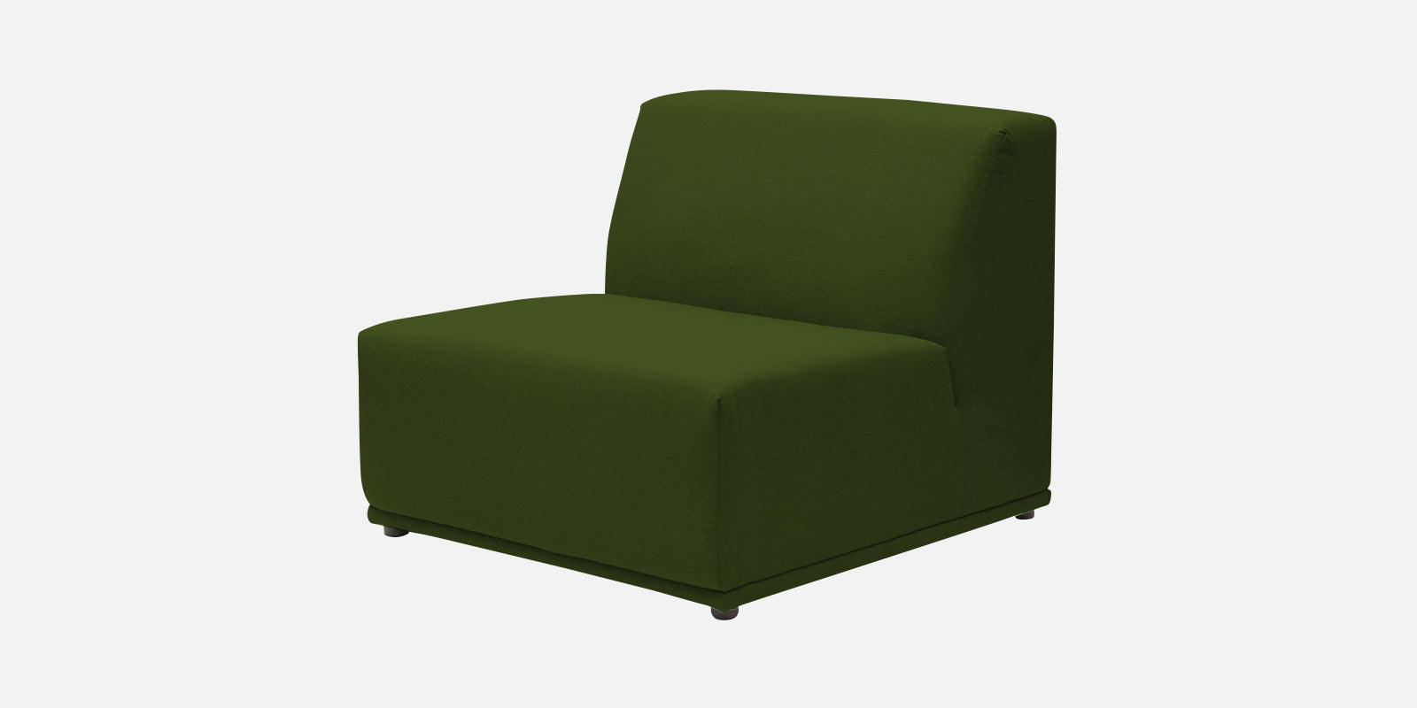 Adam Fabric LHS Sectional Sofa (3+Ottoman Lounger) In Olive Green Colour - Febonic Living