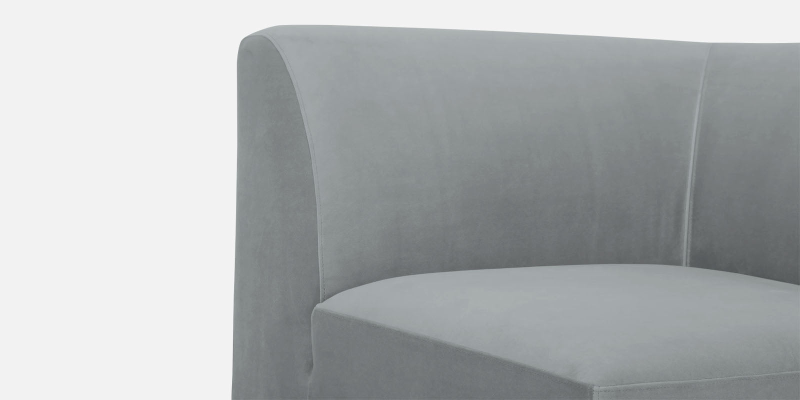 Bufa Velvet LHS Sectional Sofa In Pearl grey Colour With Ottoman - Febonic Living