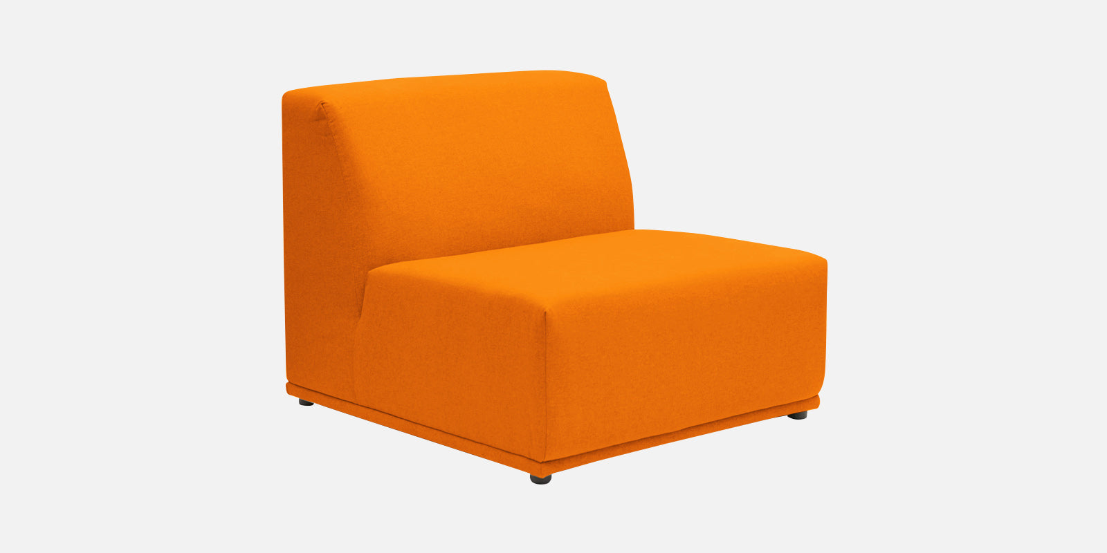 Adam Fabric RHS Sectional Sofa (3+Ottoman Lounger) In Vivid Orange Colour - Febonic Living