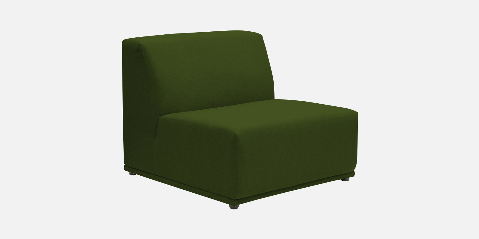 Adam Fabric RHS Sectional Sofa (3+Ottoman Lounger) In Olive Green Colour - Febonic Living