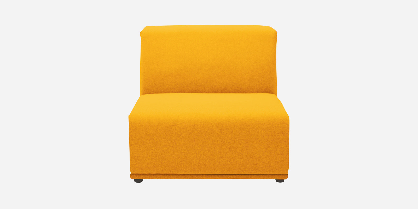 Adam Fabric LHS Sectional Sofa (3+Ottoman Lounger) In Bold Yellow Colour - Febonic Living