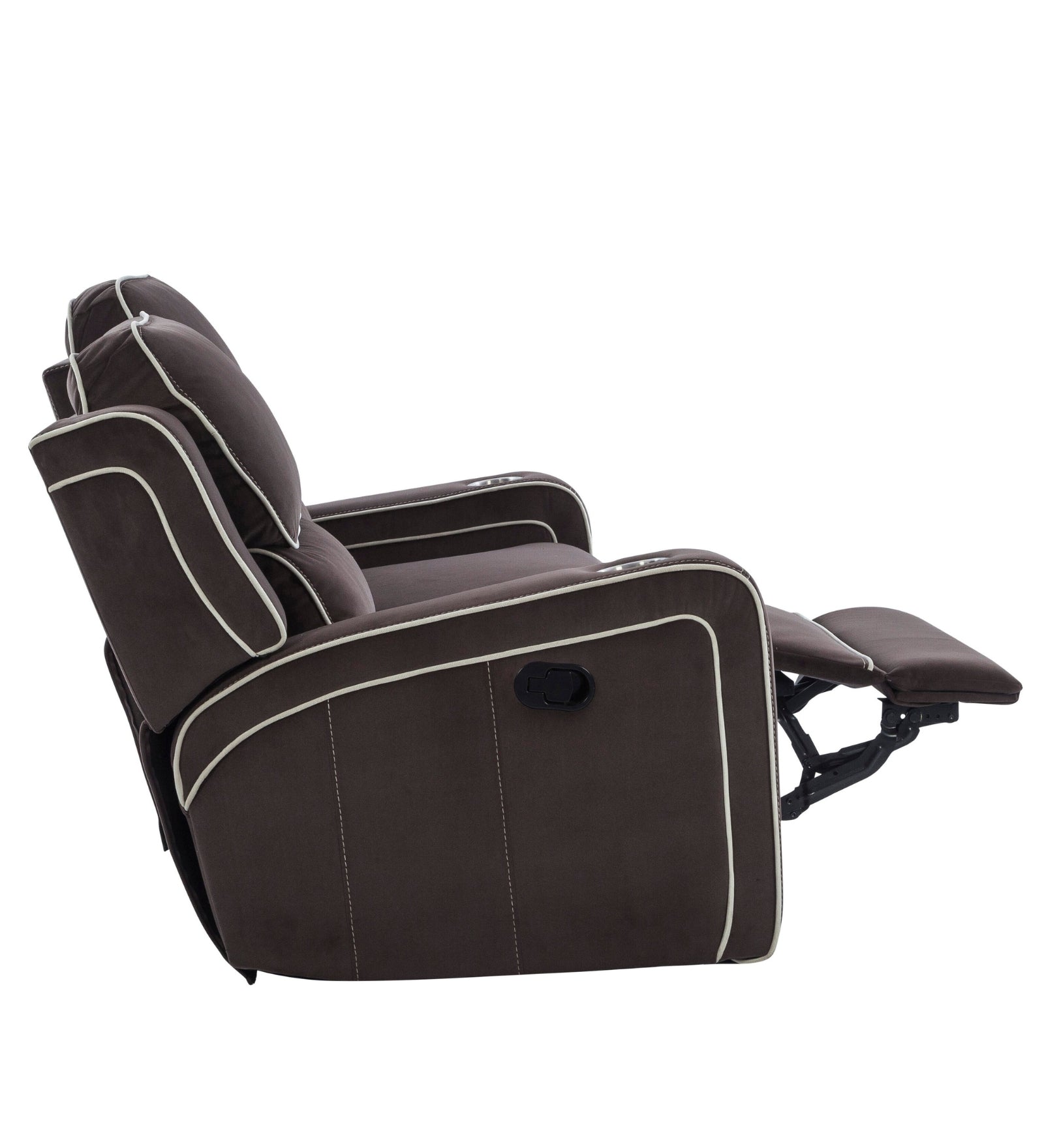 Wave Velvet 2 Seater Motorized Recliner In Mocha Brown Colour - Febonic Living