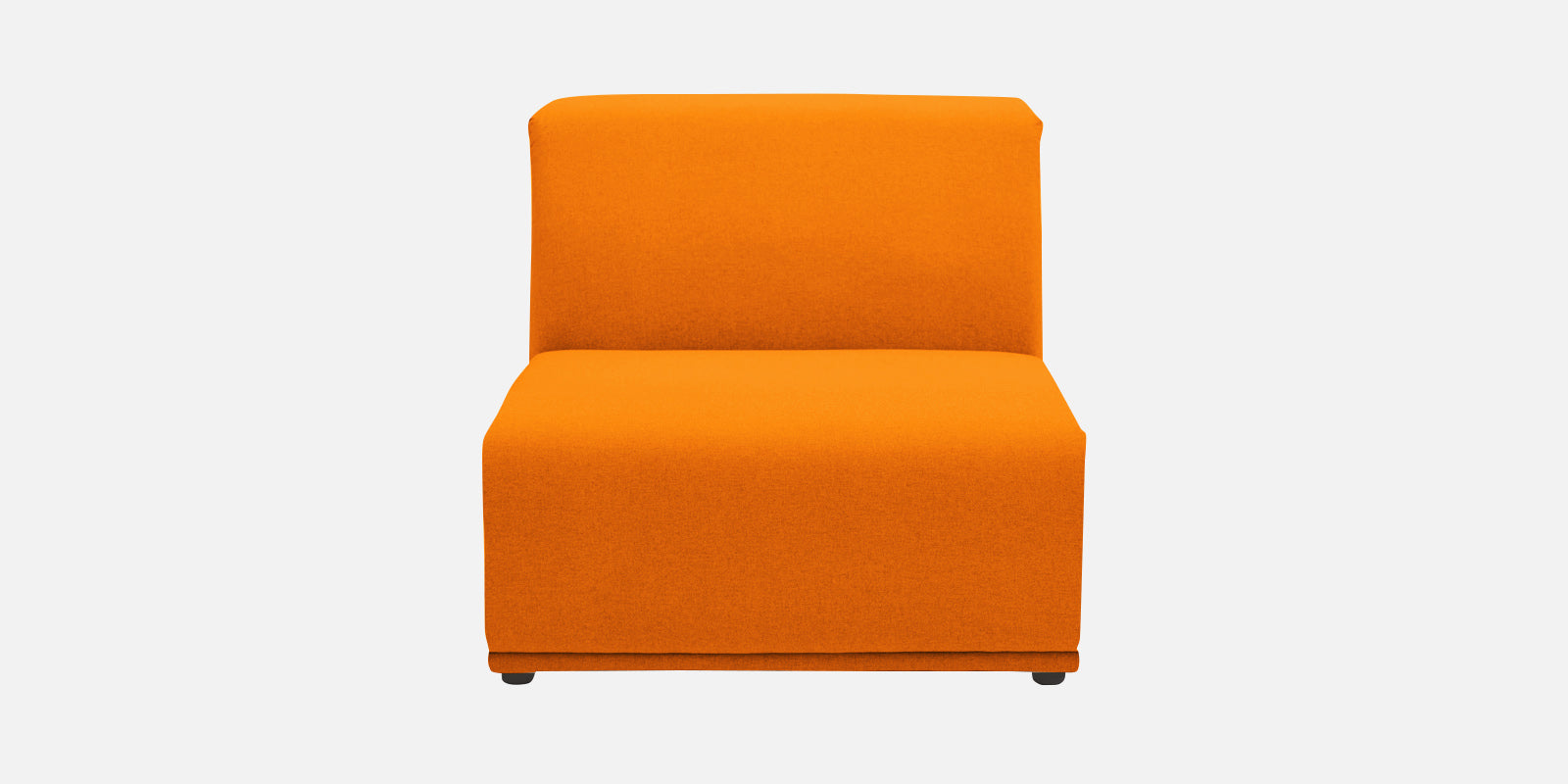 Adam Fabric RHS Sectional Sofa (3+Ottoman Lounger) In Vivid Orange Colour - Febonic Living
