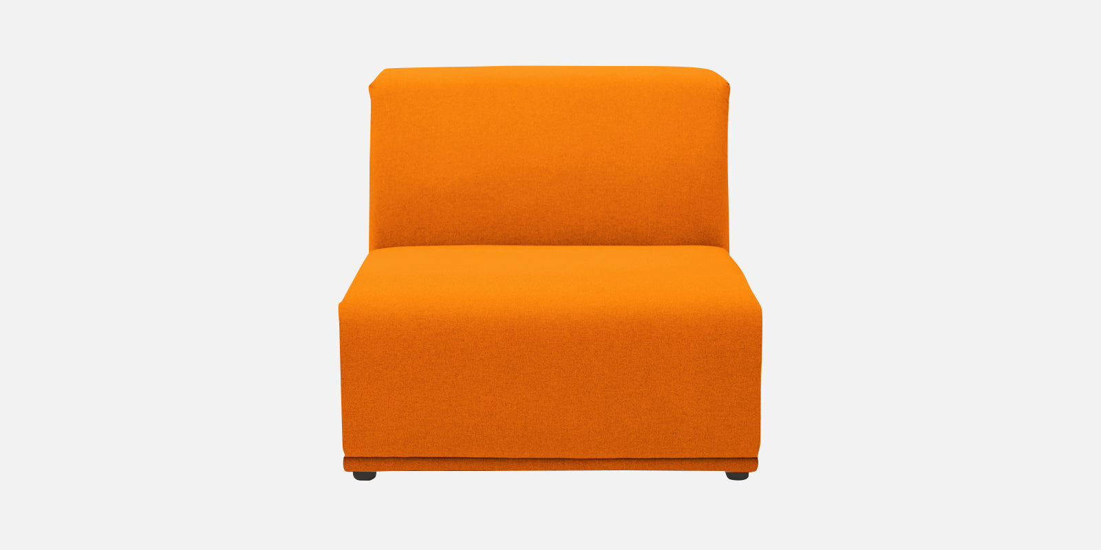 Adam Fabric LHS Sectional Sofa (3+Ottoman Lounger) In Vivid Orange Colour - Febonic Living