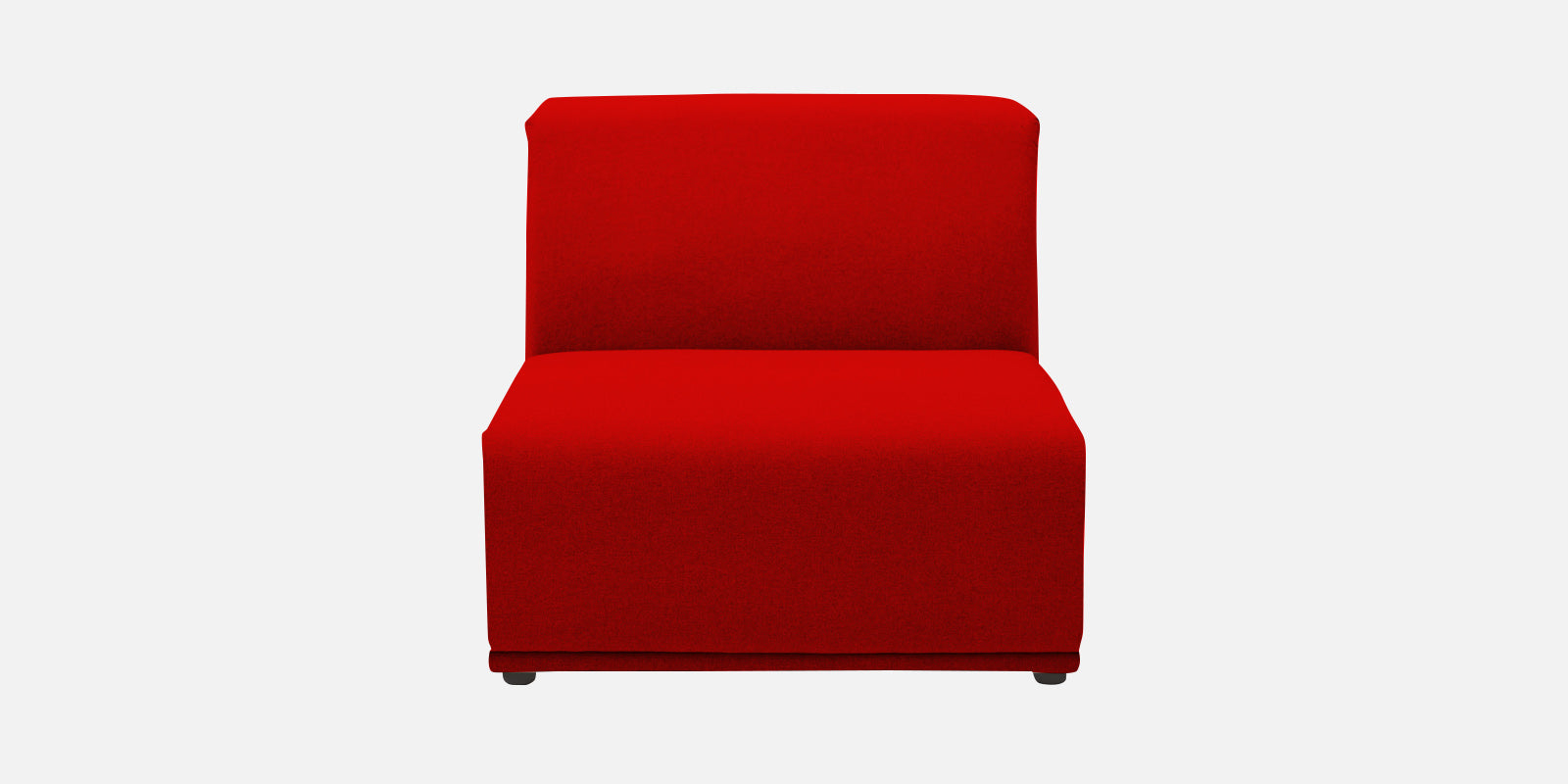 Adam Fabric LHS Sectional Sofa (3+Ottoman Lounger) In Ruby Red Colour - Febonic Living