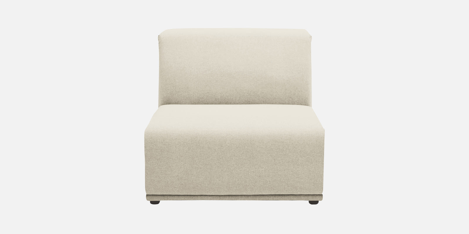 Adam Fabric RHS Sectional Sofa (3+Ottoman Lounger) In Ivory Cream Colour - Febonic Living