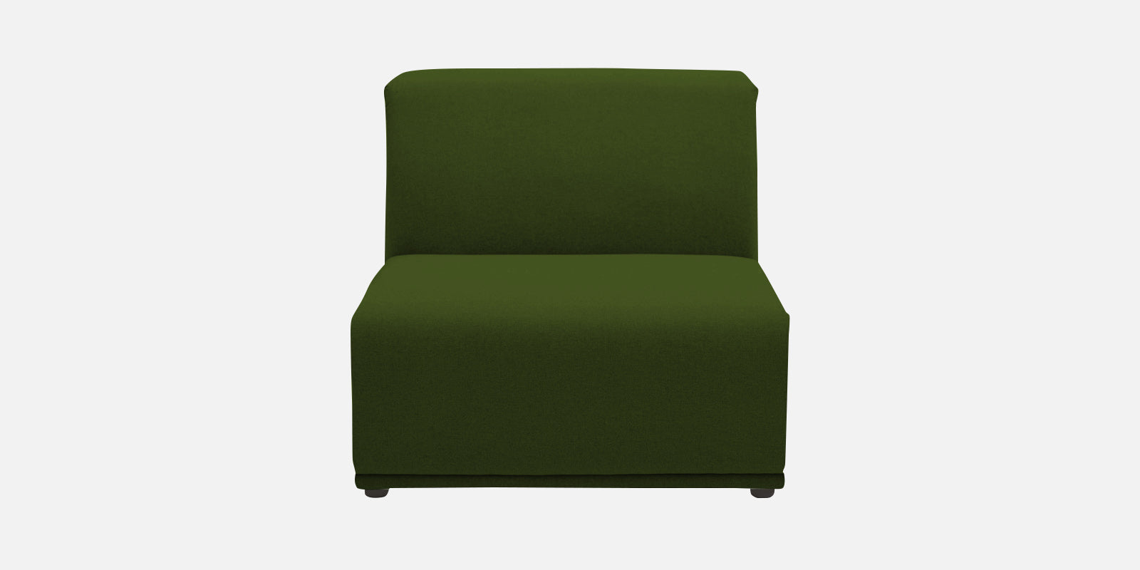 Adam Fabric RHS Sectional Sofa (3+Ottoman Lounger) In Olive Green Colour - Febonic Living