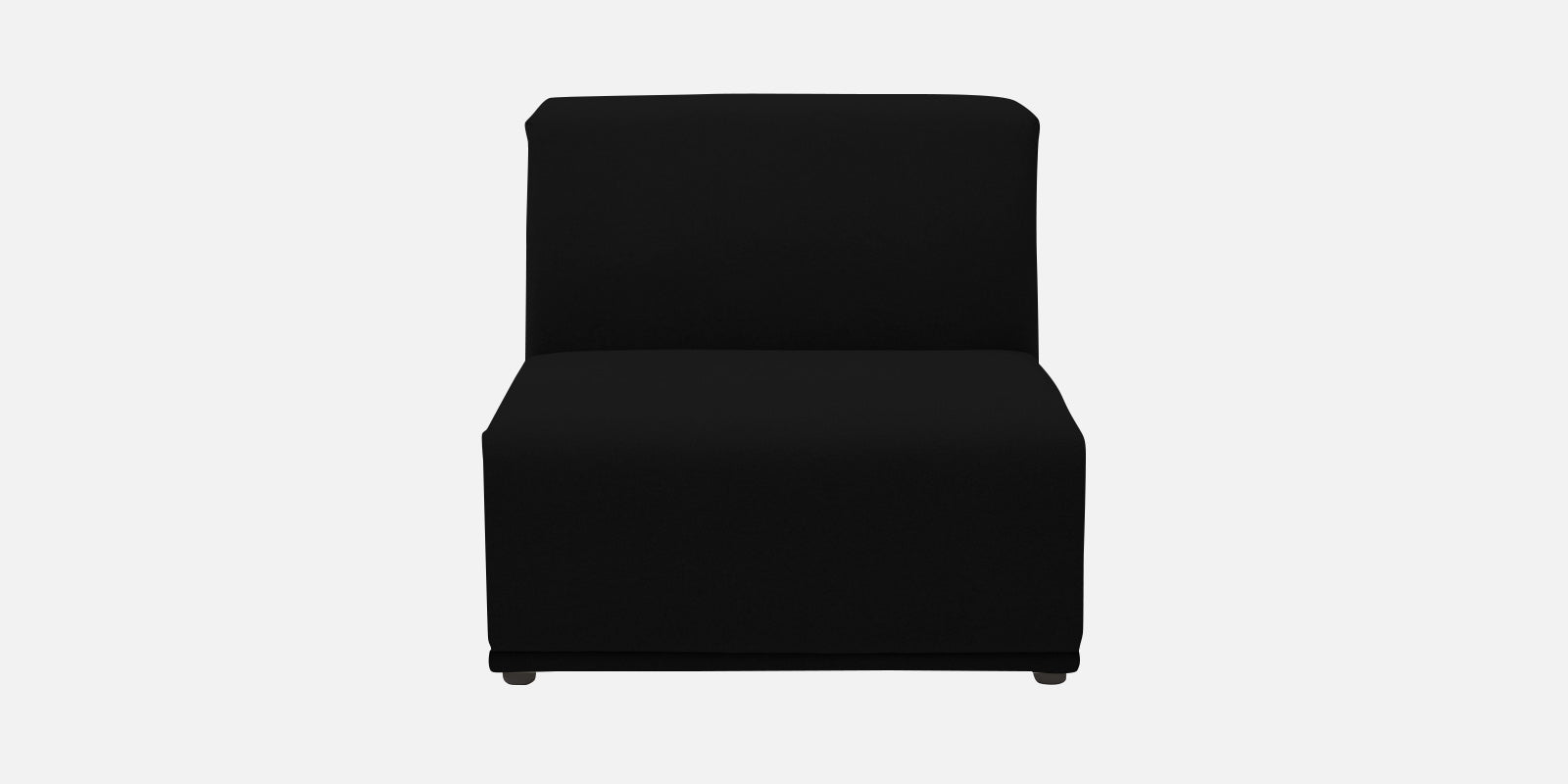 Adam Fabric LHS Sectional Sofa (3+Ottoman Lounger) In Zed Black Colour - Febonic Living