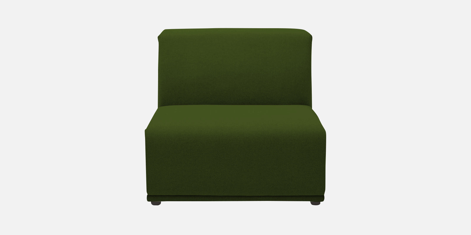 Adam Fabric LHS Sectional Sofa (3+Ottoman Lounger) In Olive Green Colour - Febonic Living