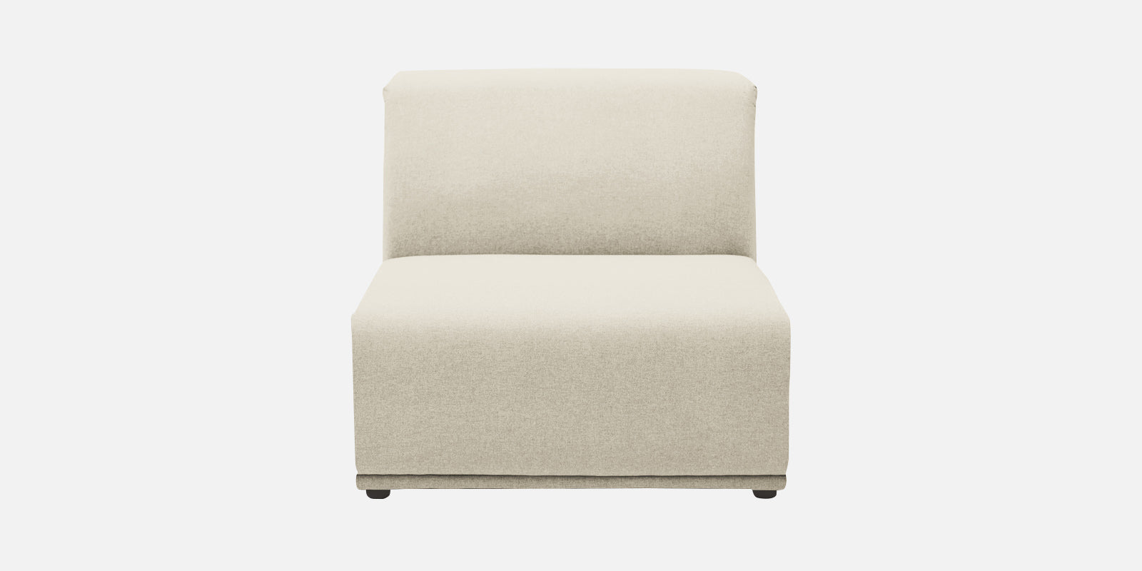 Adam Fabric LHS Sectional Sofa (3+Ottoman Lounger) In Ivory Cream Colour - Febonic Living