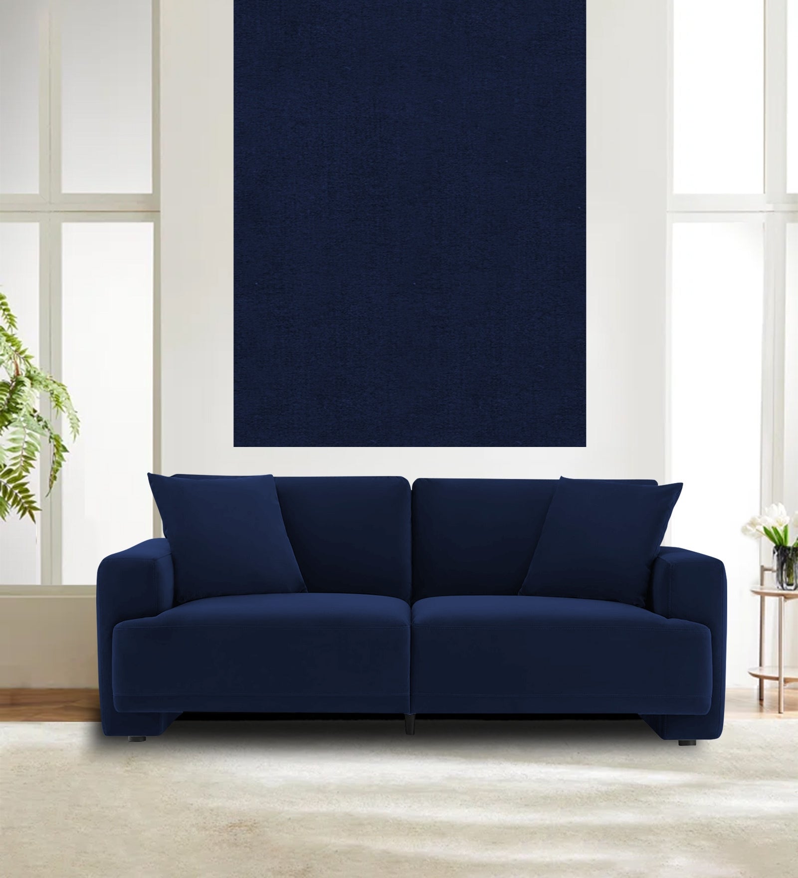 Velvet Mido Fabric Indigo Blue 113 Code - Febonic Living