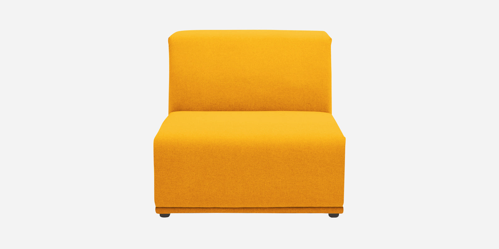 Adam Fabric RHS Sectional Sofa (3+Ottoman Lounger) In Bold Yellow Colour - Febonic Living