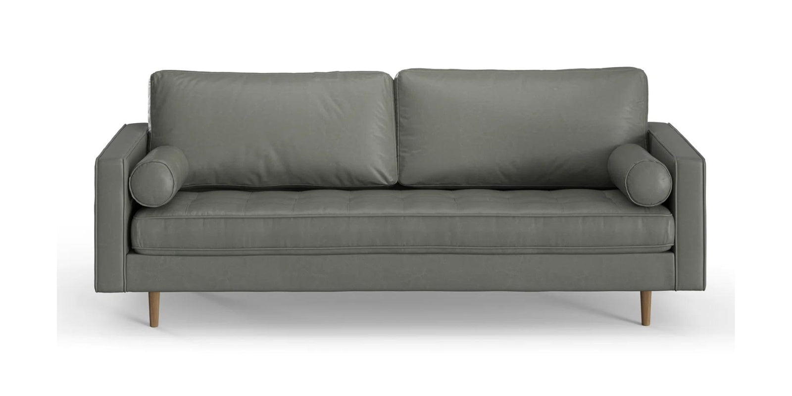 Sunny Leatherette 3 Seater Sofa in Grey Finish