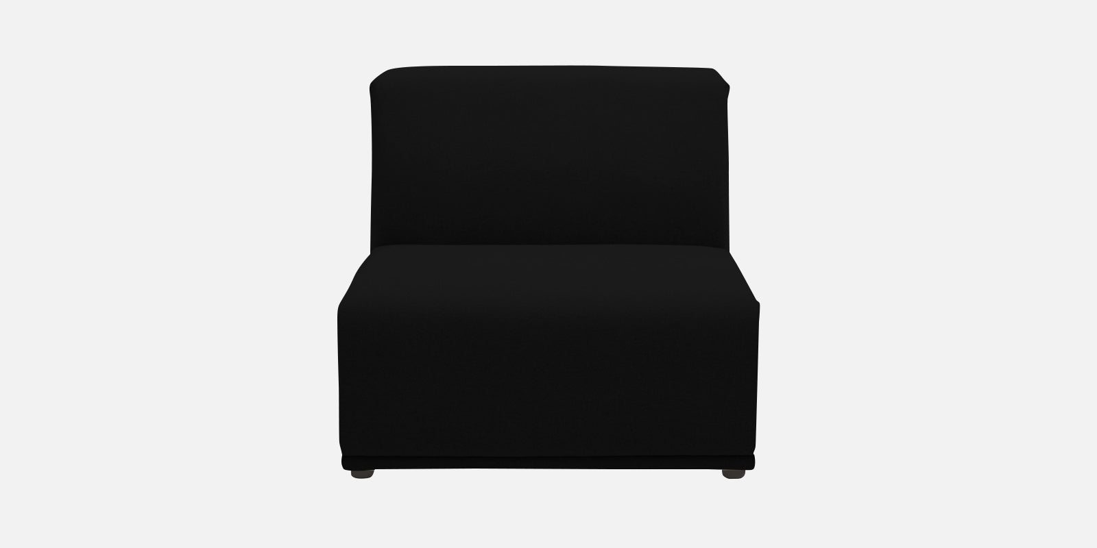 Adam Fabric RHS Sectional Sofa (3+Ottoman Lounger) In Zed Black Colour - Febonic Living