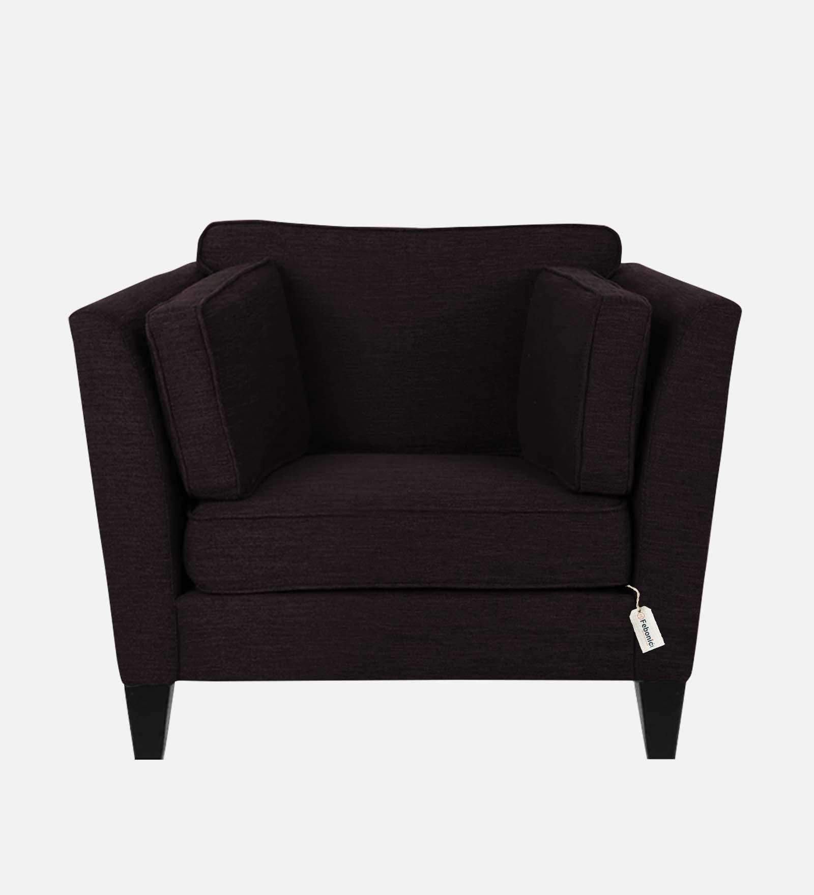 Nigar Fabric 1 Seater Sofa In  Cara Brown Colour - Febonic Living