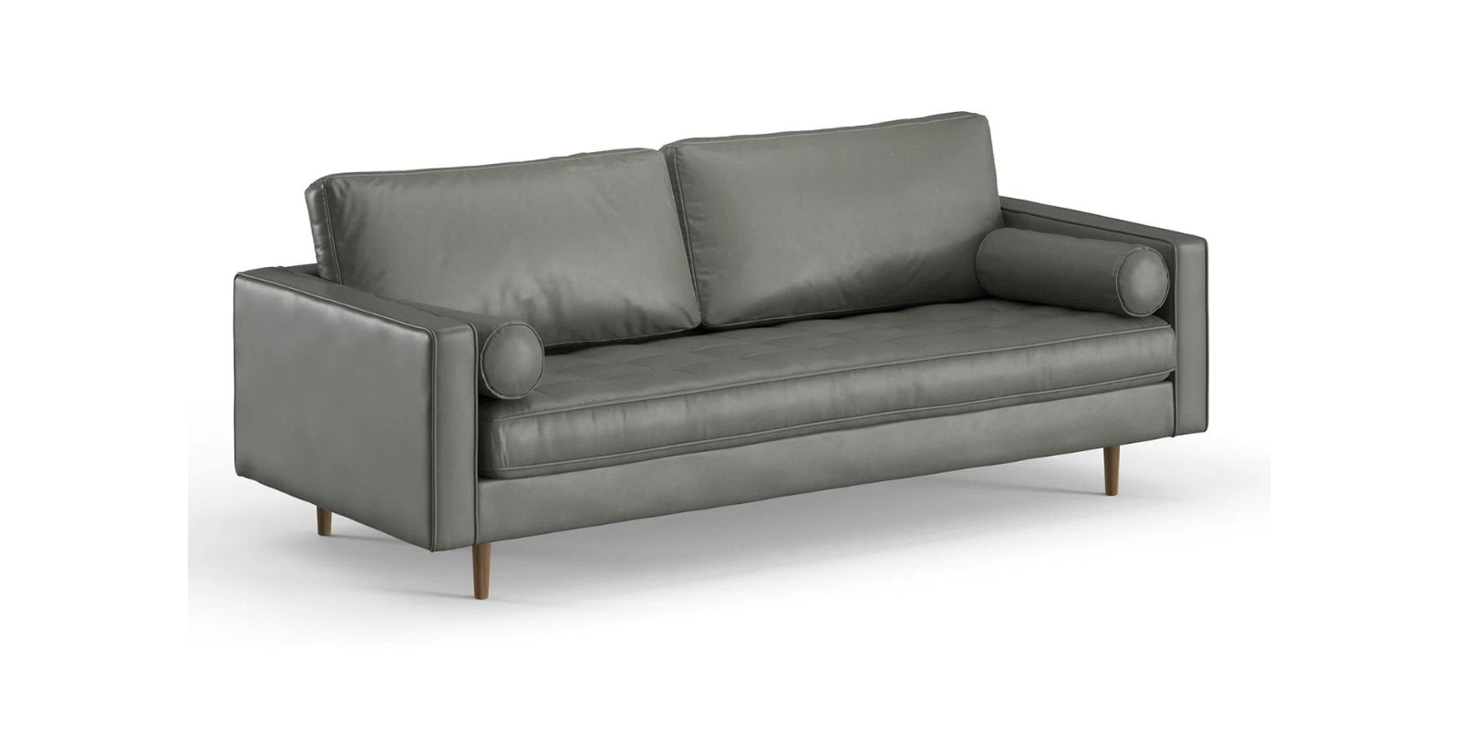 Sunny Leatherette 3 Seater Sofa in Grey Finish