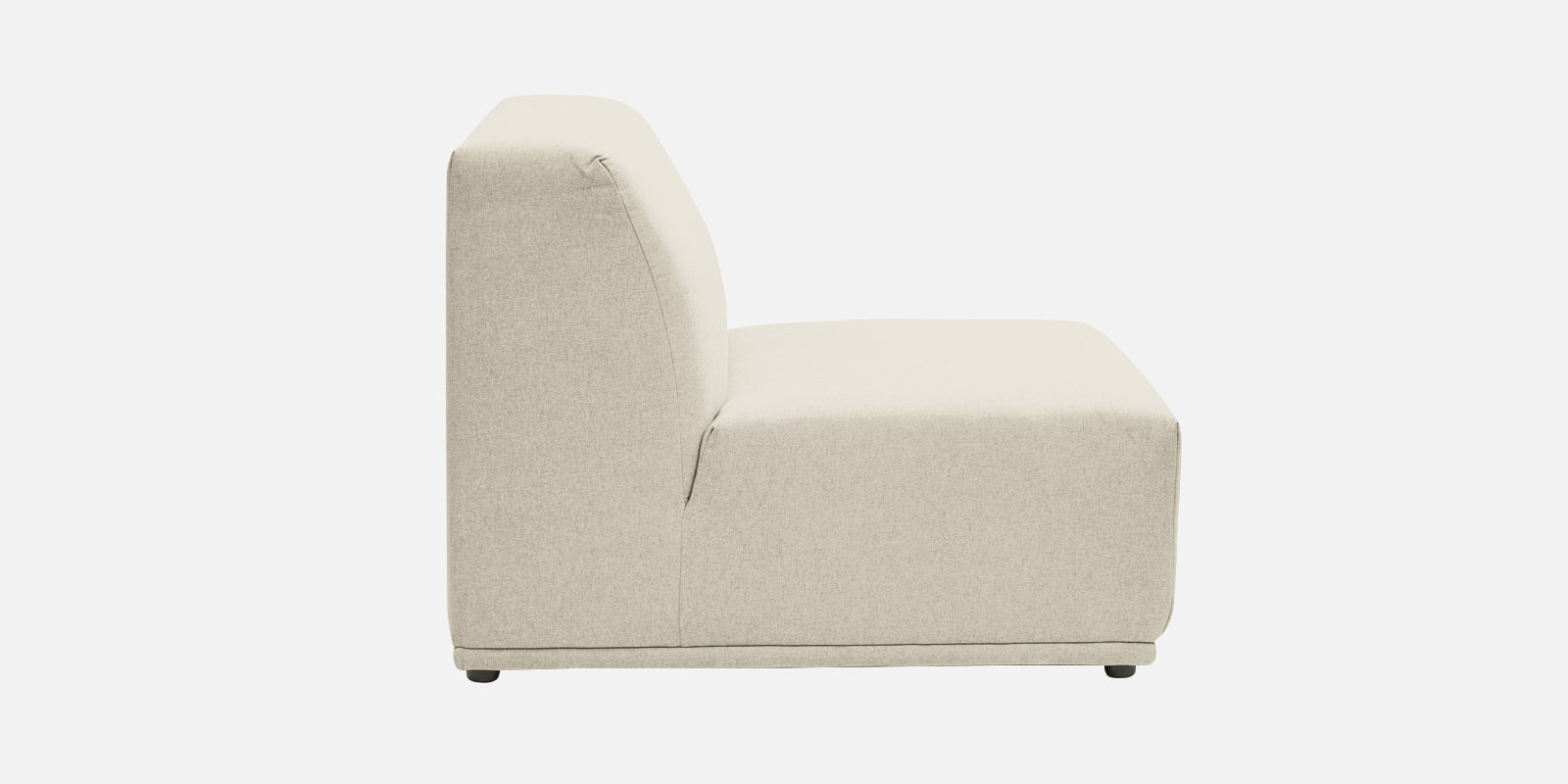 Adam Fabric RHS Sectional Sofa (3+Ottoman Lounger) In Ivory Cream Colour - Febonic Living