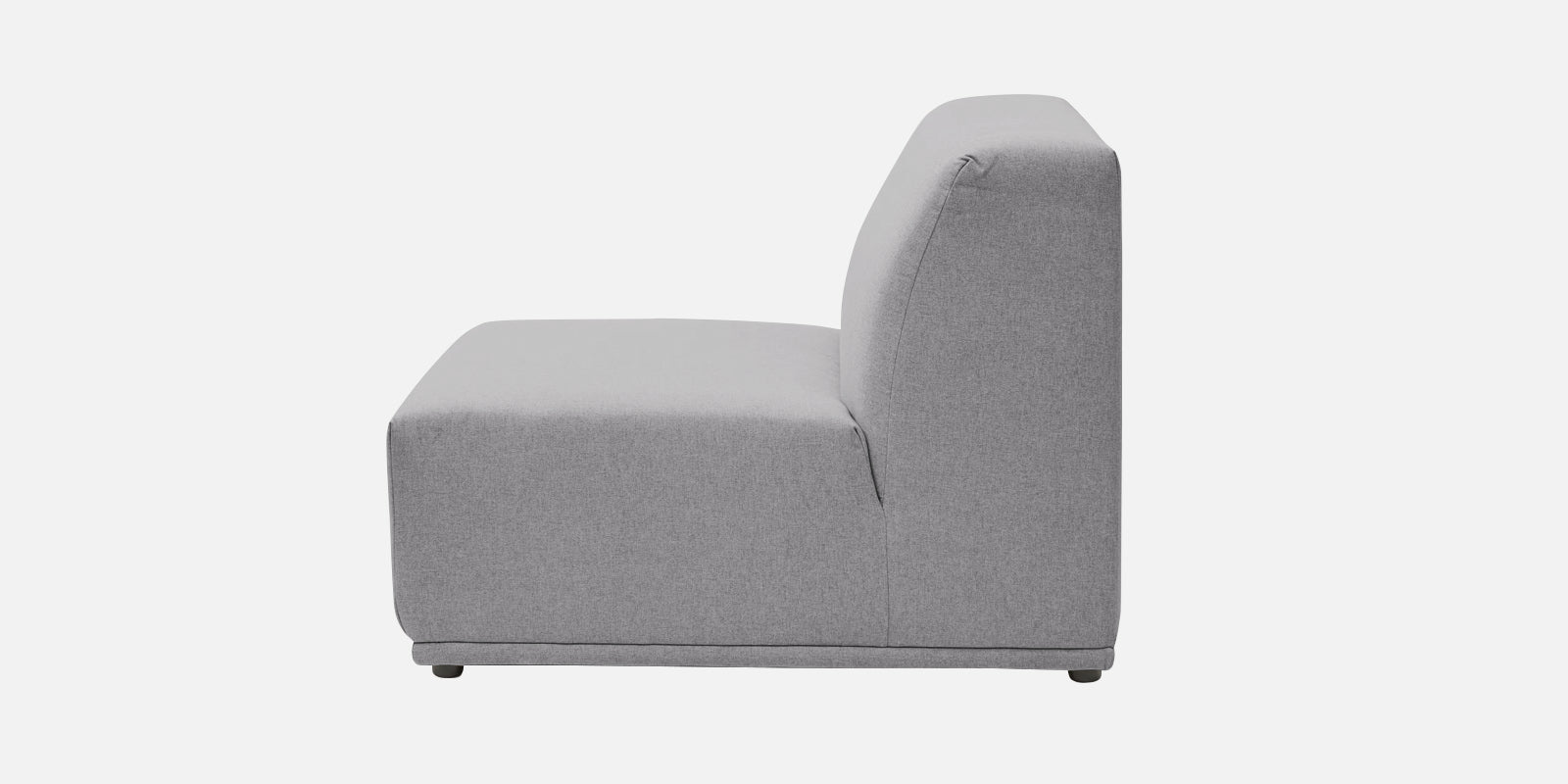 Adam Fabric LHS Sectional Sofa (3+Ottoman Lounger) In Lit Grey Colour - Febonic Living