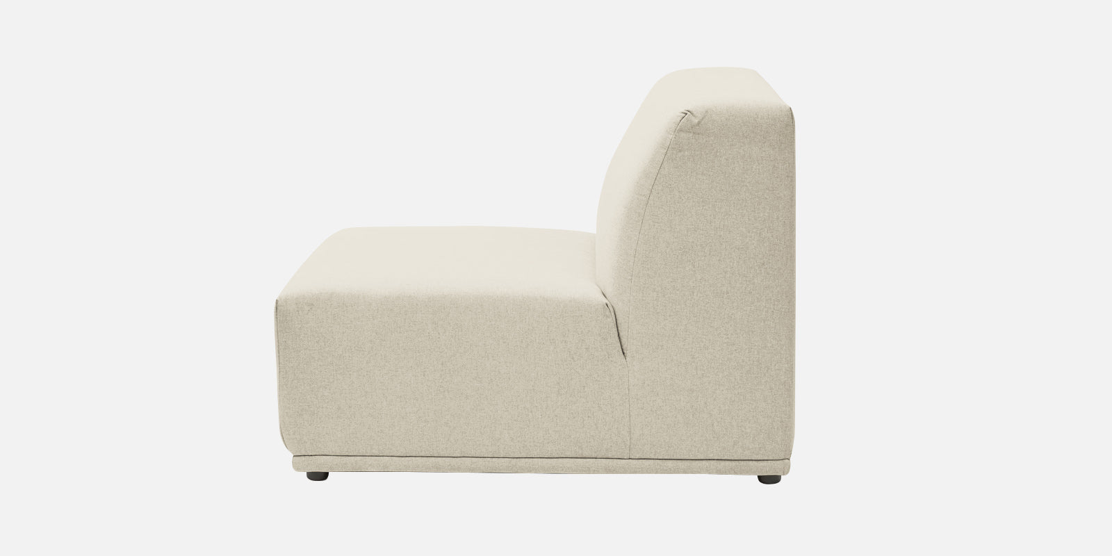 Adam Fabric LHS Sectional Sofa (3+Ottoman Lounger) In Ivory Cream Colour - Febonic Living