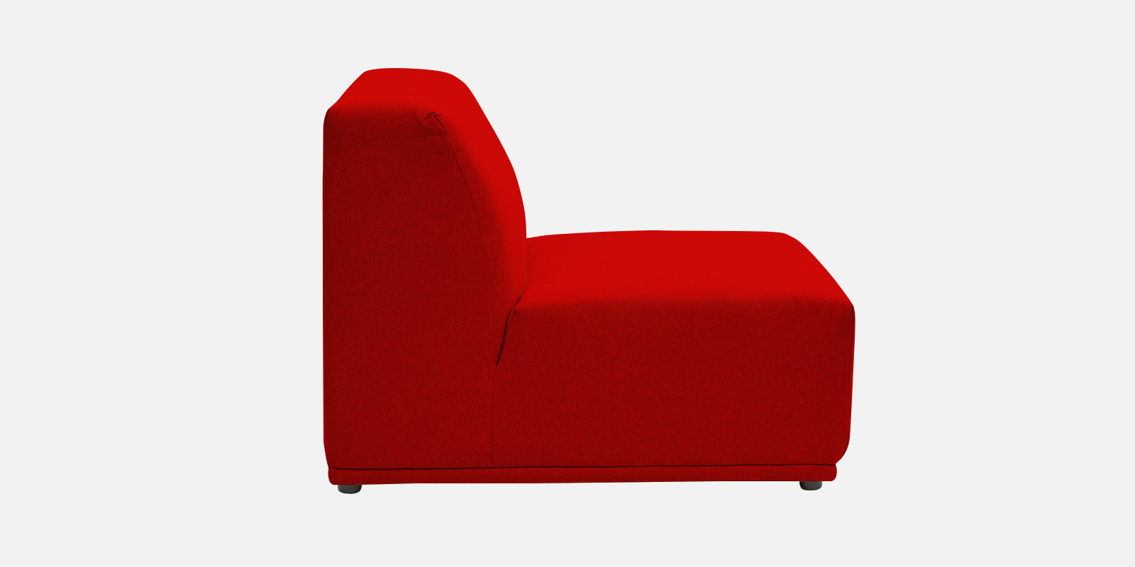 Adam Fabric RHS Sectional Sofa (3+Ottoman Lounger) In Ruby Red Colour - Febonic Living