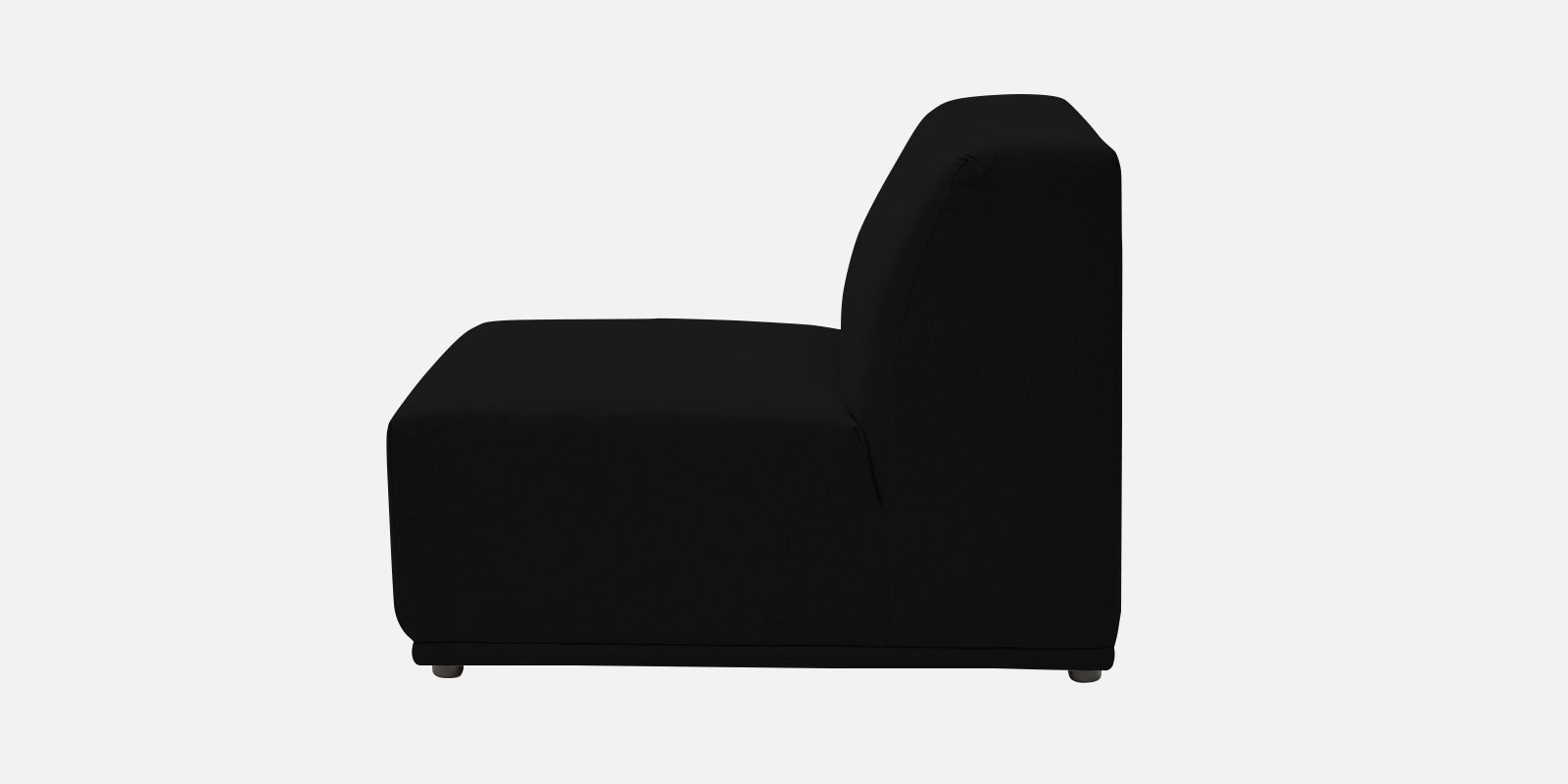 Adam Fabric LHS Sectional Sofa (3+Ottoman Lounger) In Zed Black Colour - Febonic Living