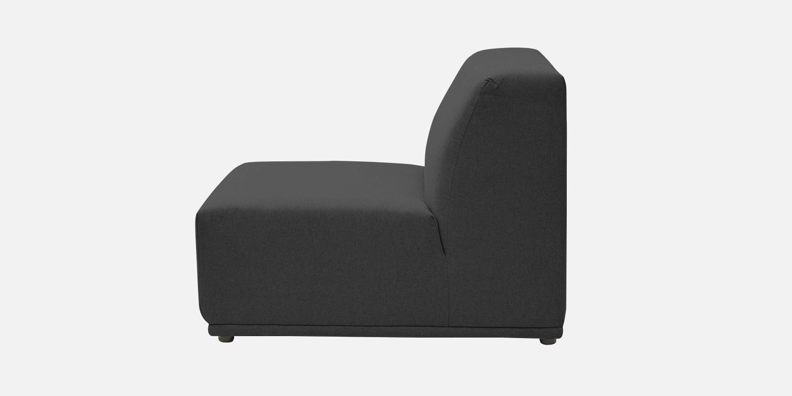 Adam Fabric LHS Sectional Sofa (3+Ottoman Lounger) In Charcoal Grey Colour - Febonic Living