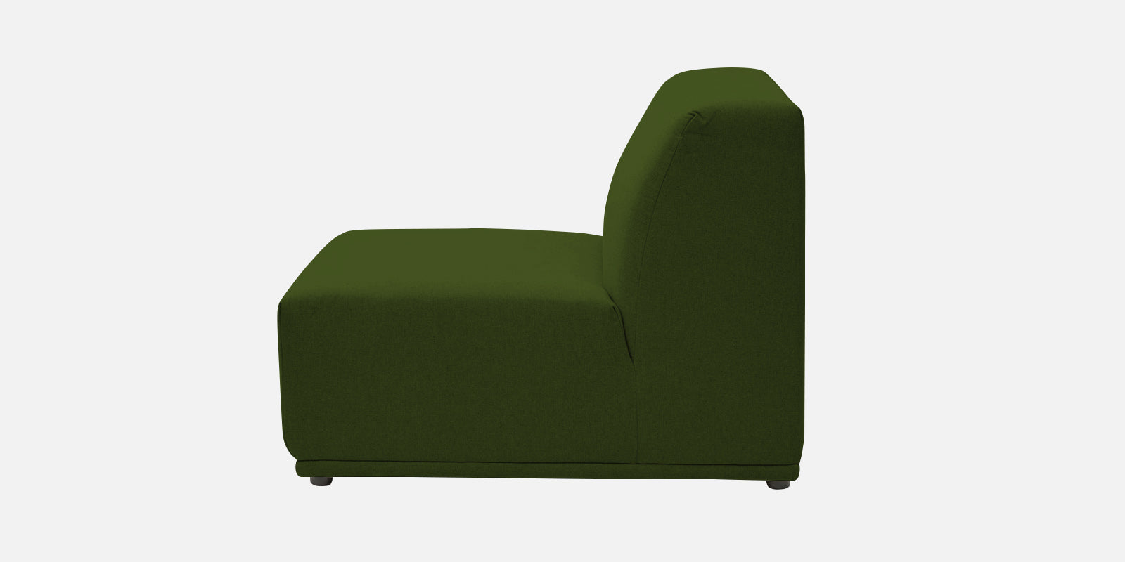 Adam Fabric LHS Sectional Sofa (3+Ottoman Lounger) In Olive Green Colour - Febonic Living