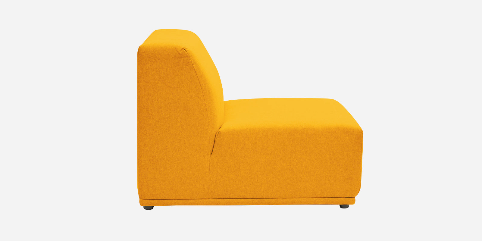 Adam Fabric RHS Sectional Sofa (3+Ottoman Lounger) In Bold Yellow Colour - Febonic Living