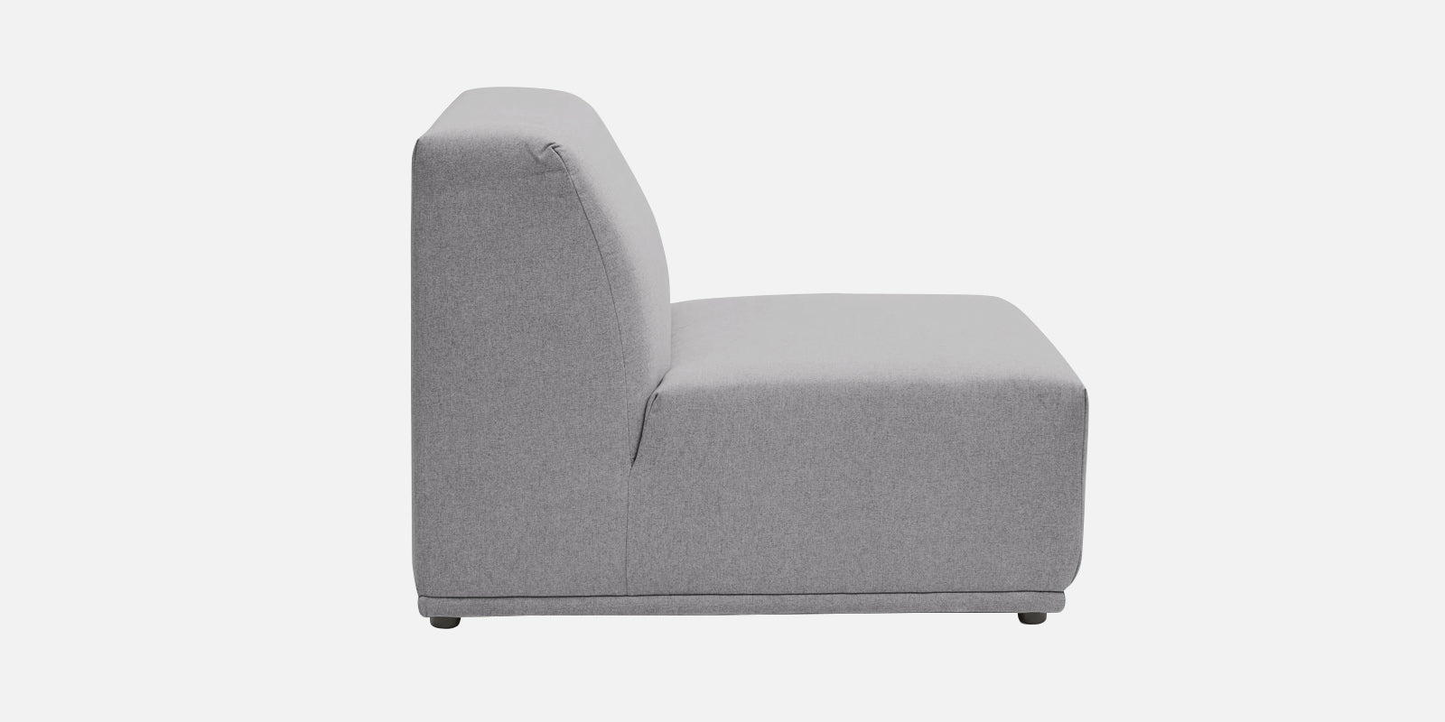 Adam Fabric RHS Sectional Sofa (3+Ottoman Lounger) In Lit Grey Colour - Febonic Living