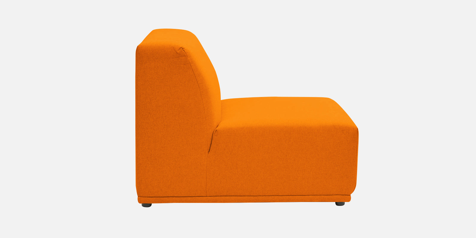 Adam Fabric RHS Sectional Sofa (3+Ottoman Lounger) In Vivid Orange Colour - Febonic Living