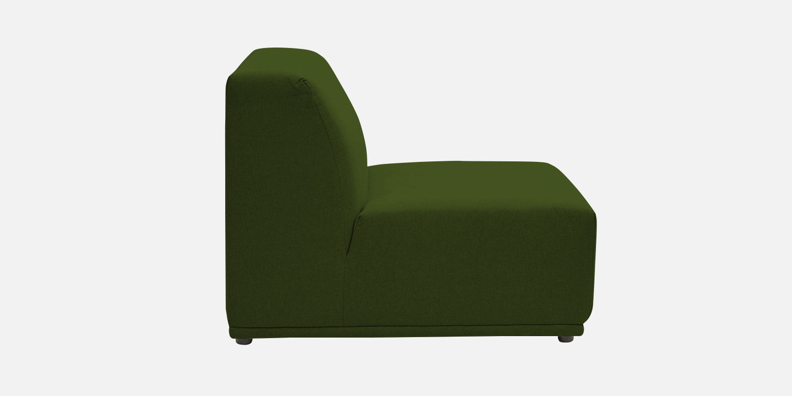 Adam Fabric RHS Sectional Sofa (3+Ottoman Lounger) In Olive Green Colour - Febonic Living