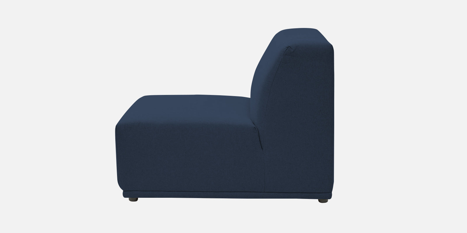 Adam Fabric LHS Sectional Sofa (3+Ottoman Lounger) In Denim Blue Colour - Febonic Living