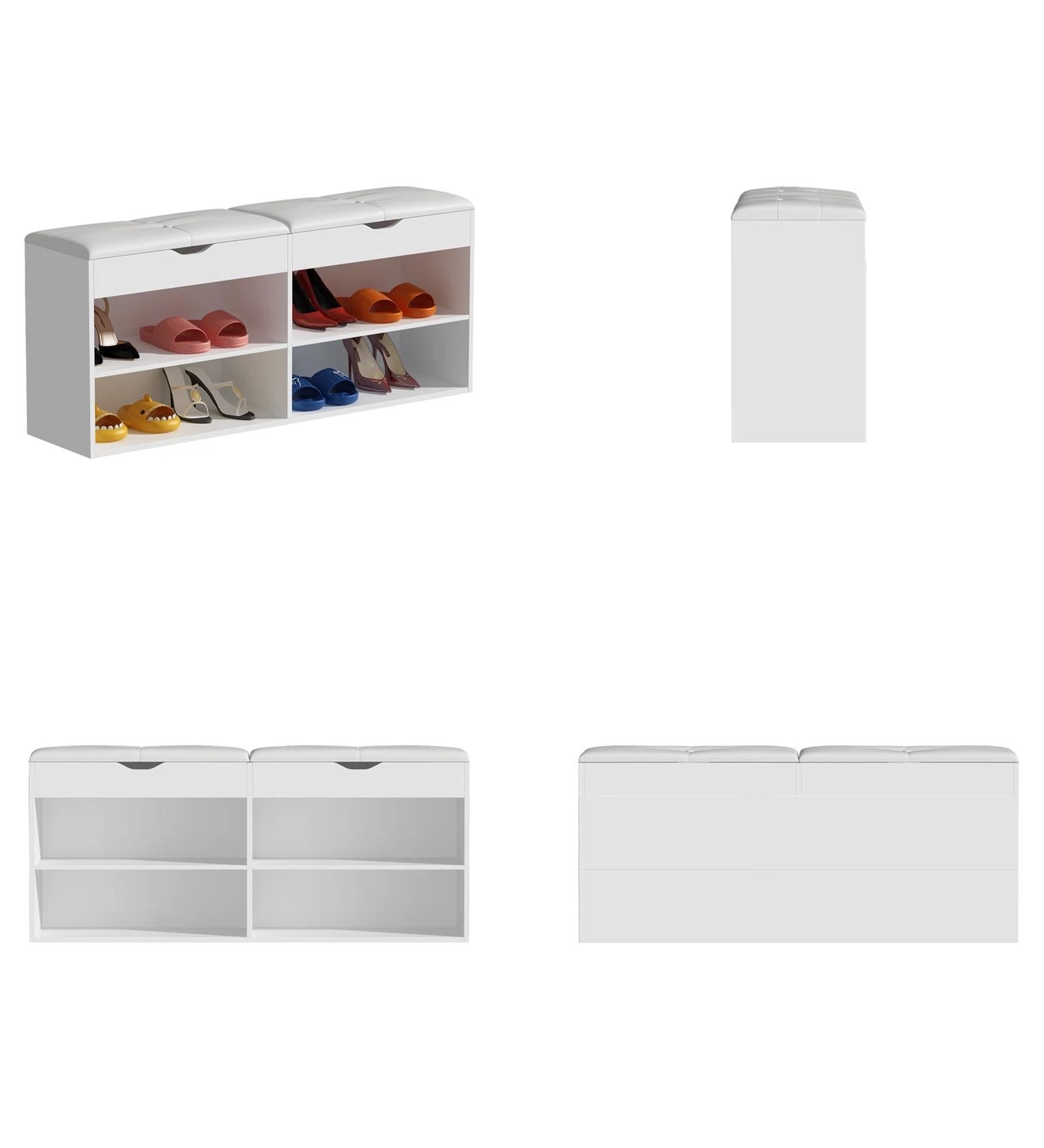 Barka Shoe Rack In Frosty White Finish - Febonic Living